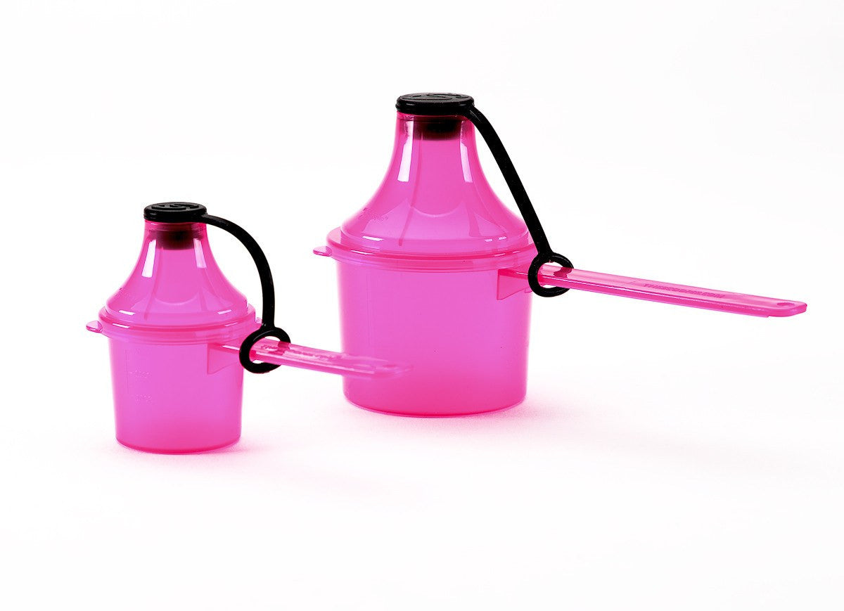 The Scoopie - 2 Pack (Double Pack) - 25 cc/mL 80 cc/mL - Pre (Small) and Post (Big) Workout Containers and Dispensers The Scoopie - Scoopie Portable Scoop Funnel 25cc/80cc Pre Post Double Pack